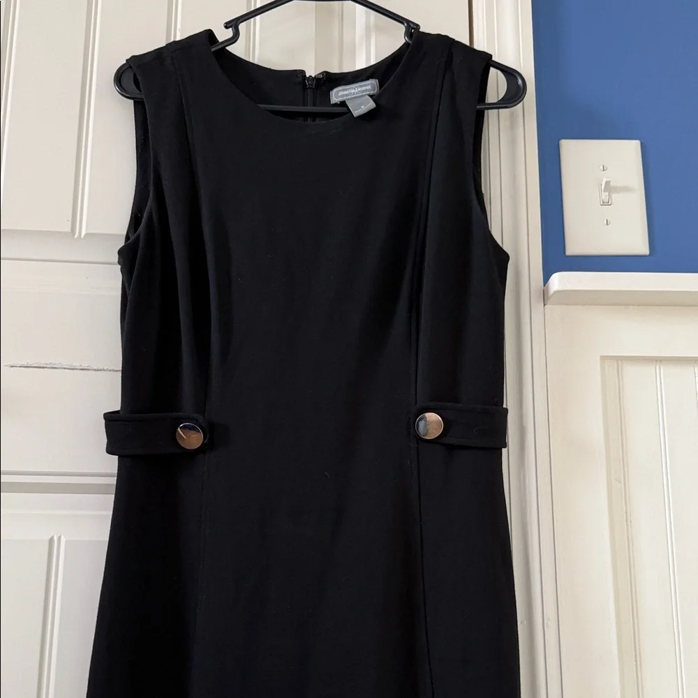 Johnston & Murphy Black Sleeveless Midi Dress with Waist Tab Detail - Picture 6 of 6